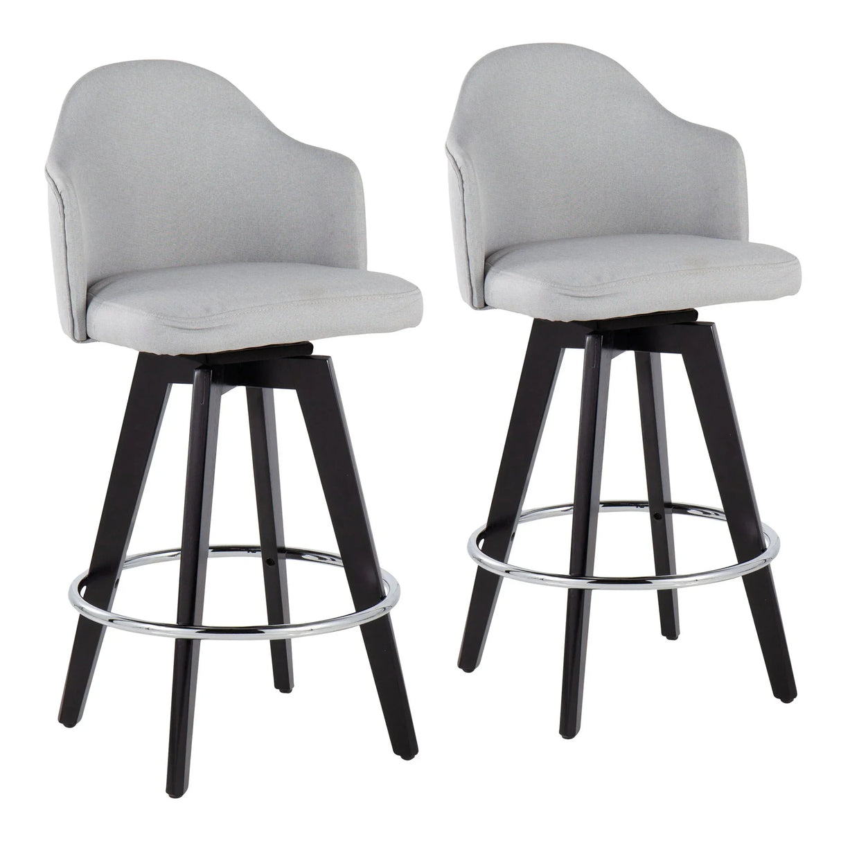 Ahoy - Contemporary Fixed Height Counter Stool With Round Footrest (Set of 2) - Furniture Home Direct