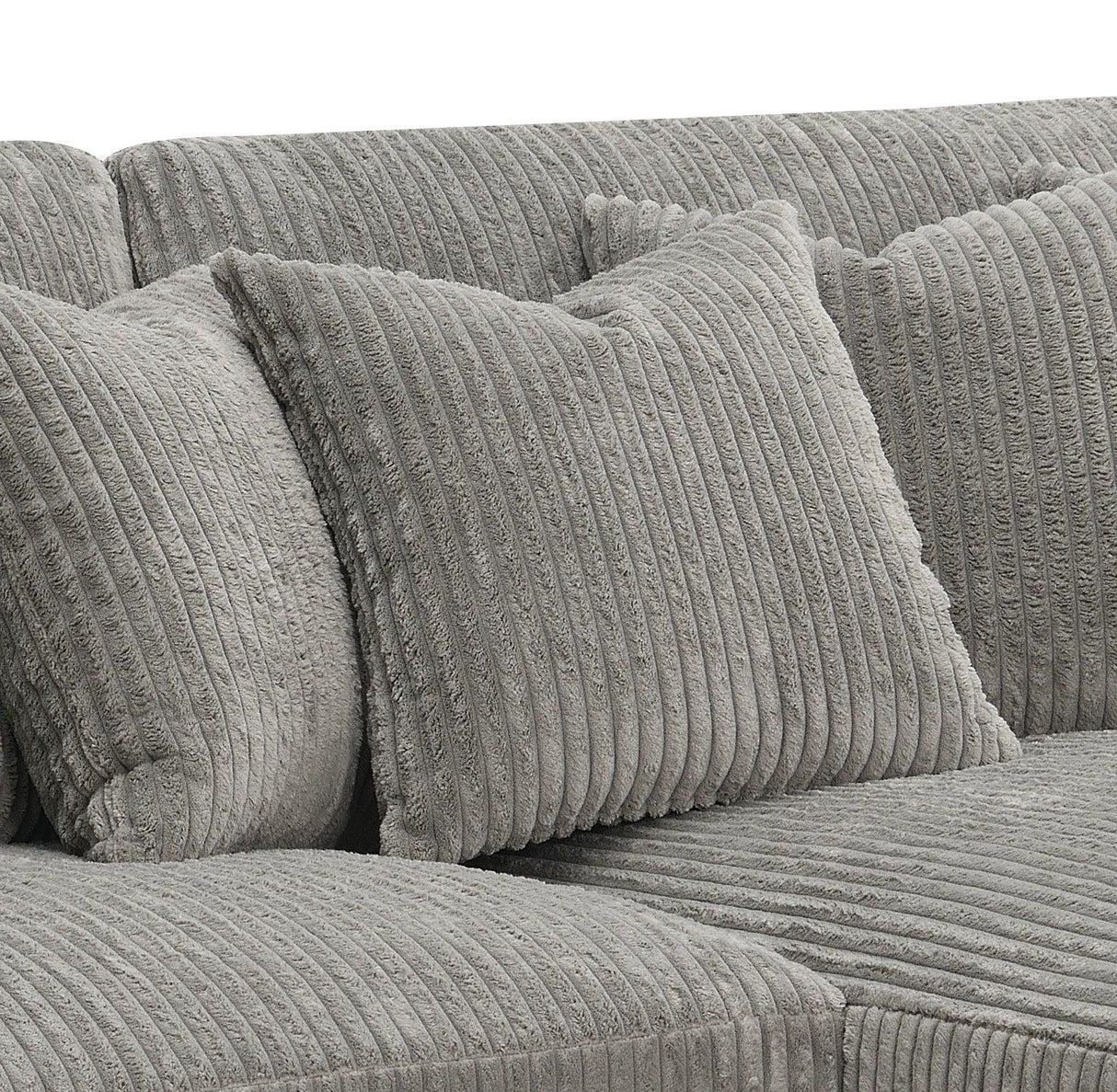 Tavia - Reversible Sectional Sofa With 6 Pillows - Gray - Furniture Home Direct