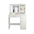 Vanity Desk With Mirror And Adjustable LED Lights, 3 Lighting Modes, Drawer And Storage Cabinet - White - Furniture Home Direct