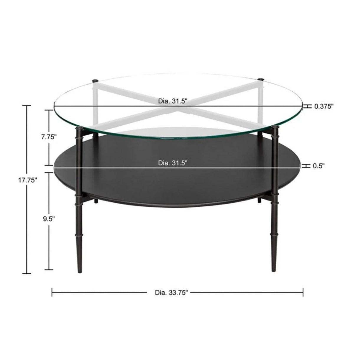 Caroline - Round Coffee Table - Black - Furniture Home Direct