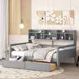 Daybed, Slat Support, With Bedside Shelves And 2 Drawers - Furniture Home Direct