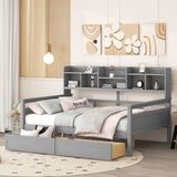 Daybed, Slat Support, With Bedside Shelves And 2 Drawers - Furniture Home Direct