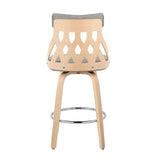 York - Mid-Century Modern Counter Stool - Natural / Light Gray - Furniture Home Direct