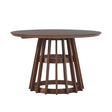Round Dining Table With Pedestal Base - Brown - Furniture Home Direct