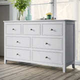 White Solid Wood 5 Piece Queen Bedroom Set(bed, 2 nightstands,chest,dresser) - Furniture Home Direct