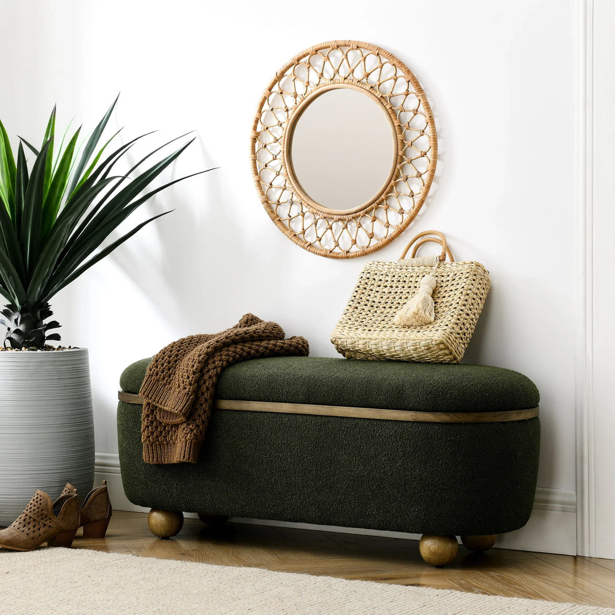 Modern Ottoman Bench Upholstered Seating With Storage - Furniture Home Direct