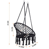 Macrame Hanging Hammock Chair, Cotton Rope Swing For Indoor And Outdoor Use - Furniture Home Direct
