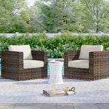 Outdoor Chairs Set With Cushions - Brown Mix - Furniture Home Direct