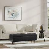 Shay - Large Square Coffee Table Storage Ottoman Mid-Century Style - Furniture Home Direct