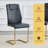 Dining Set Round Glass Table Six Faux Leather Chairs Black - Furniture Home Direct
