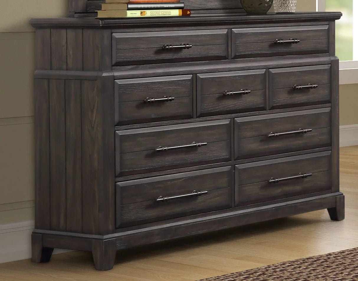 9 Drawer Dresser - Mahogany - Furniture Home Direct