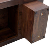 Coffee Table Solid Wood Long Rectangular Dark Walnut - Furniture Home Direct