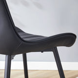 Dining Chairs With PU Leather Upholstery Metal Legs Black - Furniture Home Direct