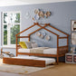 Wooden House Bed With Twin Size Trundle - Furniture Home Direct