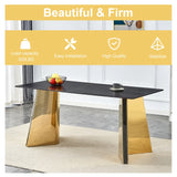 Dining Table Black Marble With Gold Butterfly Legs Black - Furniture Home Direct