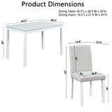 Dining Table Set With Crystal Decoration And Upholstered Chairs - Furniture Home Direct