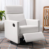 Modern Upholstered Rocker Nursery Chair Plush Seating Glider Swivel Recliner Chair - Furniture Home Direct