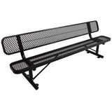 6' Outdoor Steel Bench With Backrest - Furniture Home Direct