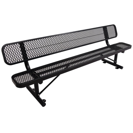 6' Outdoor Steel Bench With Backrest - Furniture Home Direct