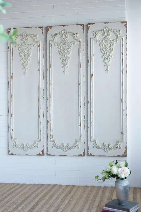 Set Of Large Wooden Rectangle Hanging Panels - Furniture Home Direct