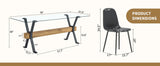 Dining Set Glass Table With 8 Cushioned Chairs Black - Furniture Home Direct