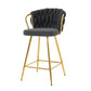 Modern Design High Stool With Plated Legs (Set of 2) - Furniture Home Direct