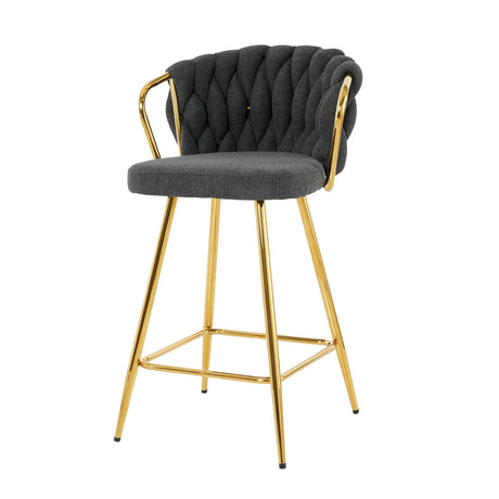 Modern Design High Stool With Plated Legs (Set of 2) - Furniture Home Direct