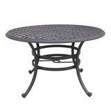 Round 49" Long Aluminum Dining Set With Cushions - Furniture Home Direct