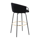 Claire - Contemporary / Glam Barstool With Footrest (Set of 2) - Furniture Home Direct