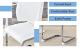 Dining Chairs Set Modern PU Upholstered Chrome White - Furniture Home Direct