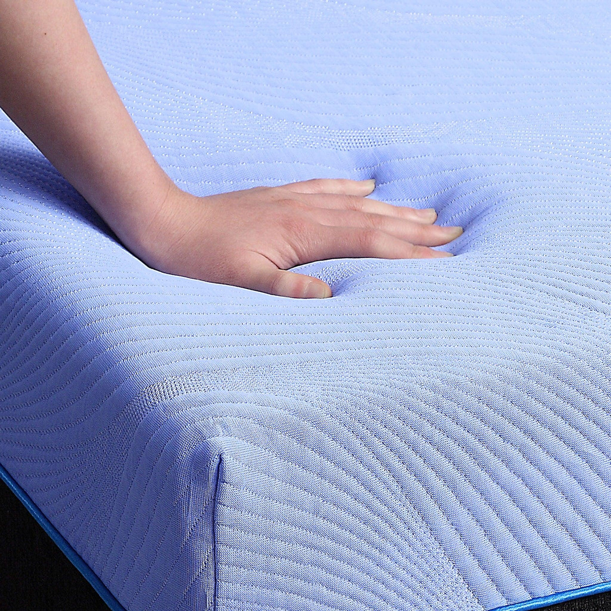 Refresh - 12" Queen Size Flex Head Memory Foam Hybrid Mattress And Adjustable Base Bundle - Blue