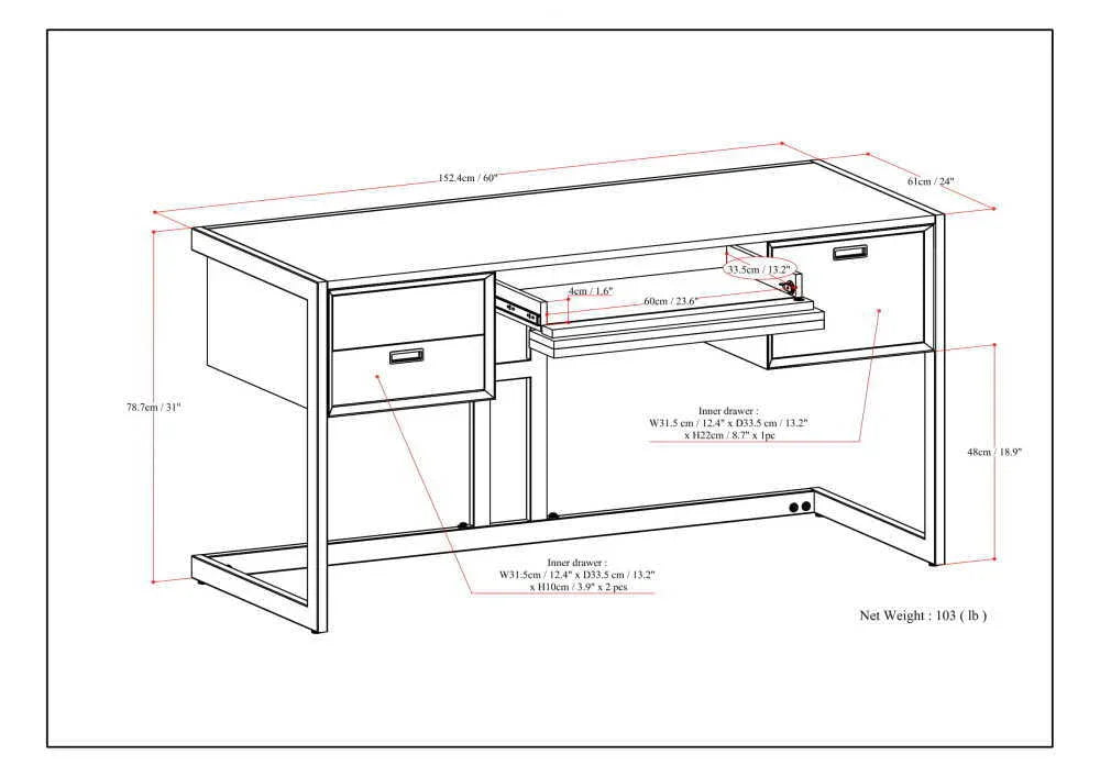 Hampden - Desk - Weathered Gray - Furniture Home Direct