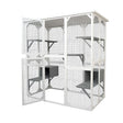 Xpt018 Cat Cage Box Lovely House Cute Pet Play Speace Wooden Medium - White - Furniture Home Direct