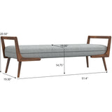 Cora - Mid-Century Modern Gray Bench - Gray - Furniture Home Direct