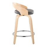 Grotto - Contemporary Fixed Height Counter Stool & Swivel, Round Footrest (Set of 2) - Furniture Home Direct