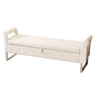 Wide Storage Soft Ottoman Bench With Armrests - Furniture Home Direct