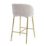 Fran - Pleated Waves Contemporary / Glam Fixed Height Counter Stool (Set of 2) - Furniture Home Direct