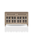 Power Ready - Buffet With Glass Cabinet Doors - Sand - Furniture Home Direct
