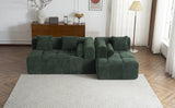 Sectional Sofa Modular Tufted Chenille Upholstery Green - Furniture Home Direct