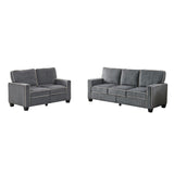 Corduroy Living Room Set Including Sofa and Love Seat - Dark Grey - Furniture Home Direct
