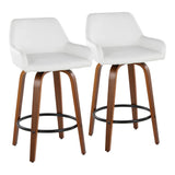 Daniella - Contemporary Fixed Height Counter Stool With Swivel With Round Footrest (Set of 2) - Furniture Home Direct
