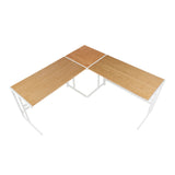 Roman - Industrial L Shaped Desk - White / Natural - Furniture Home Direct