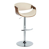 Symphony - Mid Century Modern Adjustable Barstool & Swivel With Rounded T Footrest (Set of 2) - Furniture Home Direct