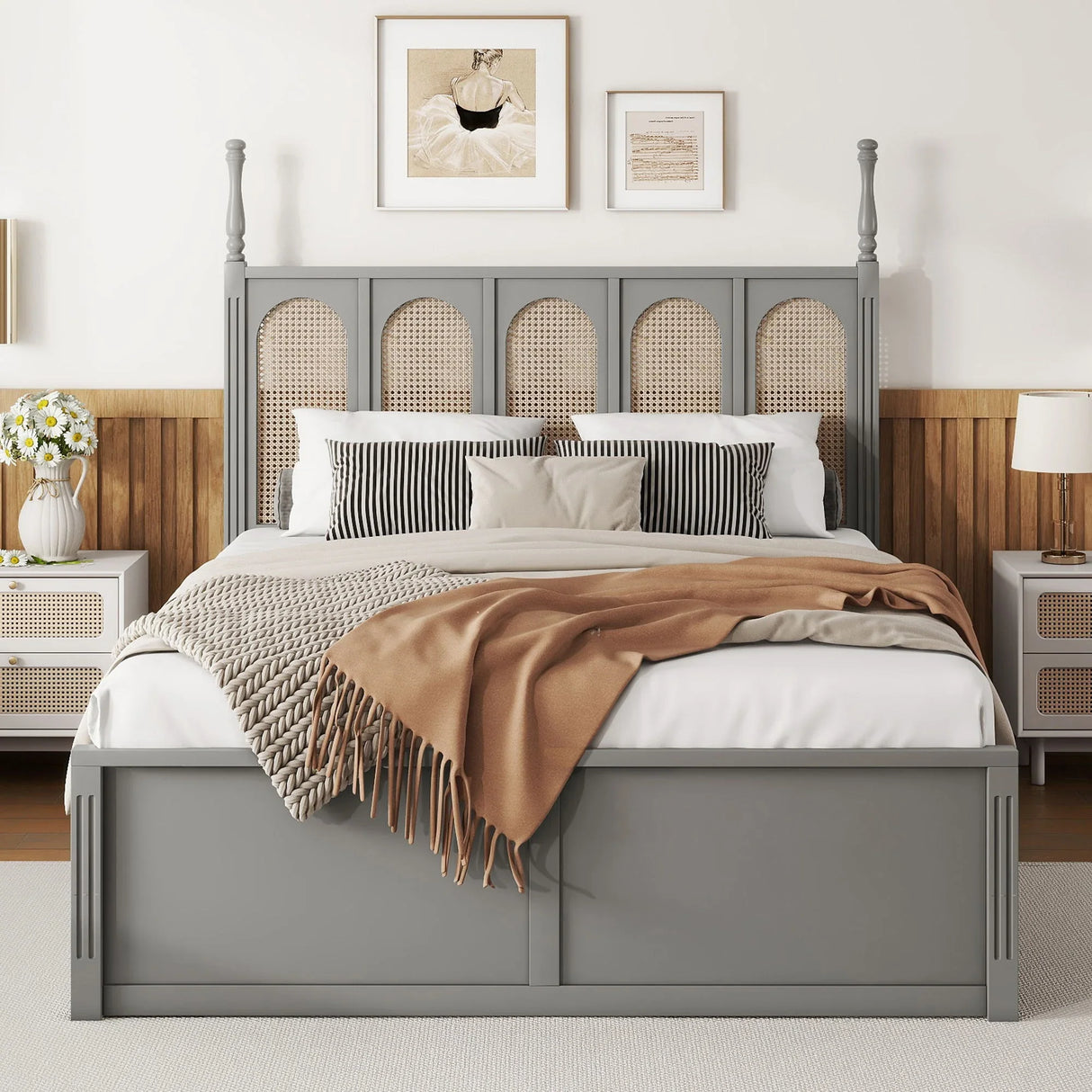 Platform Bed With With 2 Big Drawers With Trundle - Furniture Home Direct