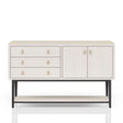 Server With Metal Base - White - Furniture Home Direct