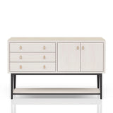 Server With Metal Base - White - Furniture Home Direct