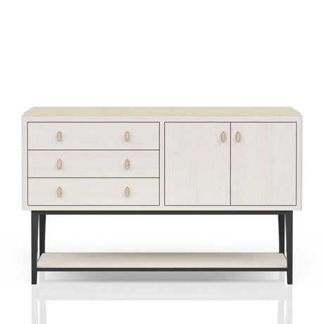 Server With Metal Base - White - Furniture Home Direct