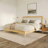 Mid-Century Modern Solid Wood Spindle Bed - Furniture Home Direct