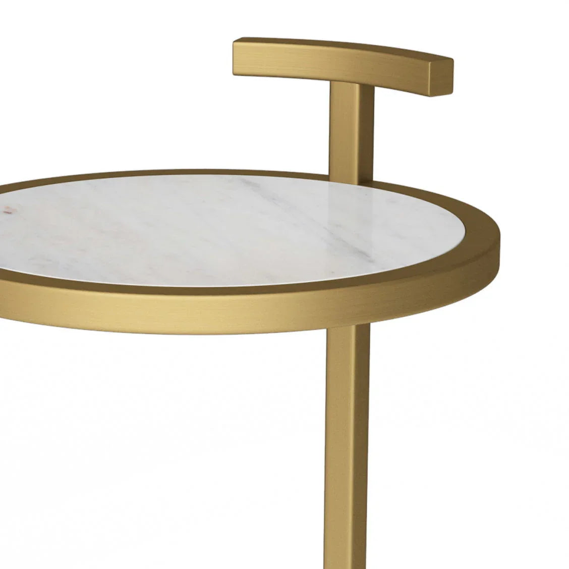 Brook - C Side Table - White / Gold - Furniture Home Direct