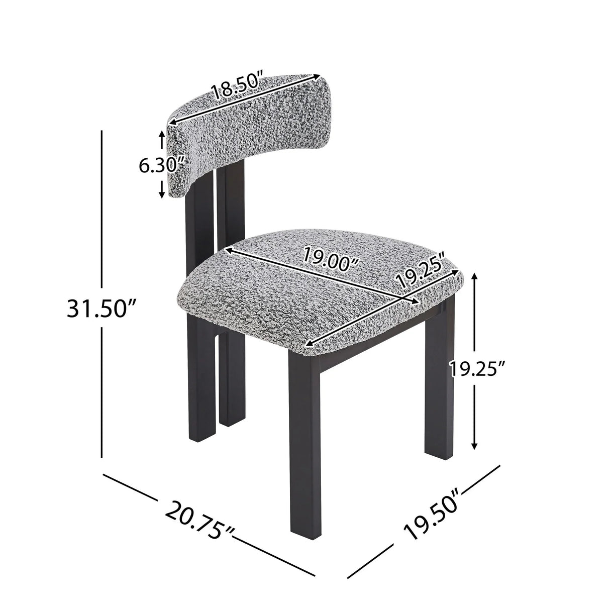 Mid Century 5 Piece Dining Set With Upholstered Metal Leg Chairs And Solid Wood Top Table - Black / White / Natural